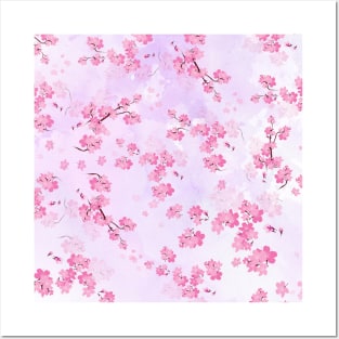 Cherry Flower 2 (spring floral pattern) Posters and Art